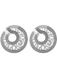 Rhodium Plated Earrings in Spiral Form