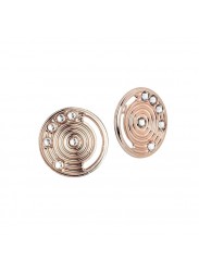 Lobe earrings in Rose Gold Plated Decorated with Swarovski Crystals