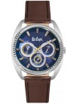 Lee Cooper Men's Chronograph Blue Dial Brown Leather Strap Watch LC06664.395